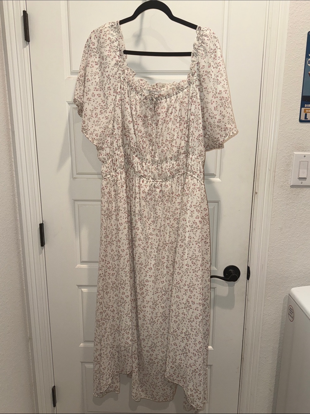 Polagram Cream Maxi Dress with Pink Floral Print